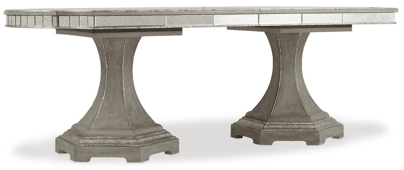Sanctuary - Rectangle Dining Table With 2-20" Leaves - Pearl Silver