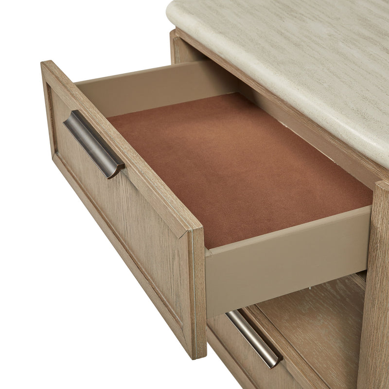 Trilogy - Two Drawer Nightstand With Oak Veneer Drawer Fronts - Toffee