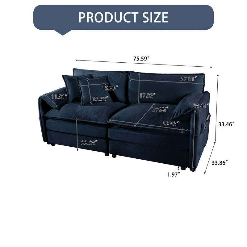 Modern Oversized Loveseat Sofa With Deep Seat And Diy Combination