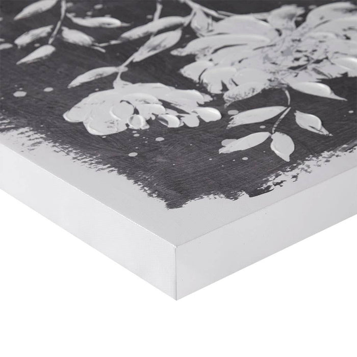 Floral Black and White Canvas Wall Art | Set of 2