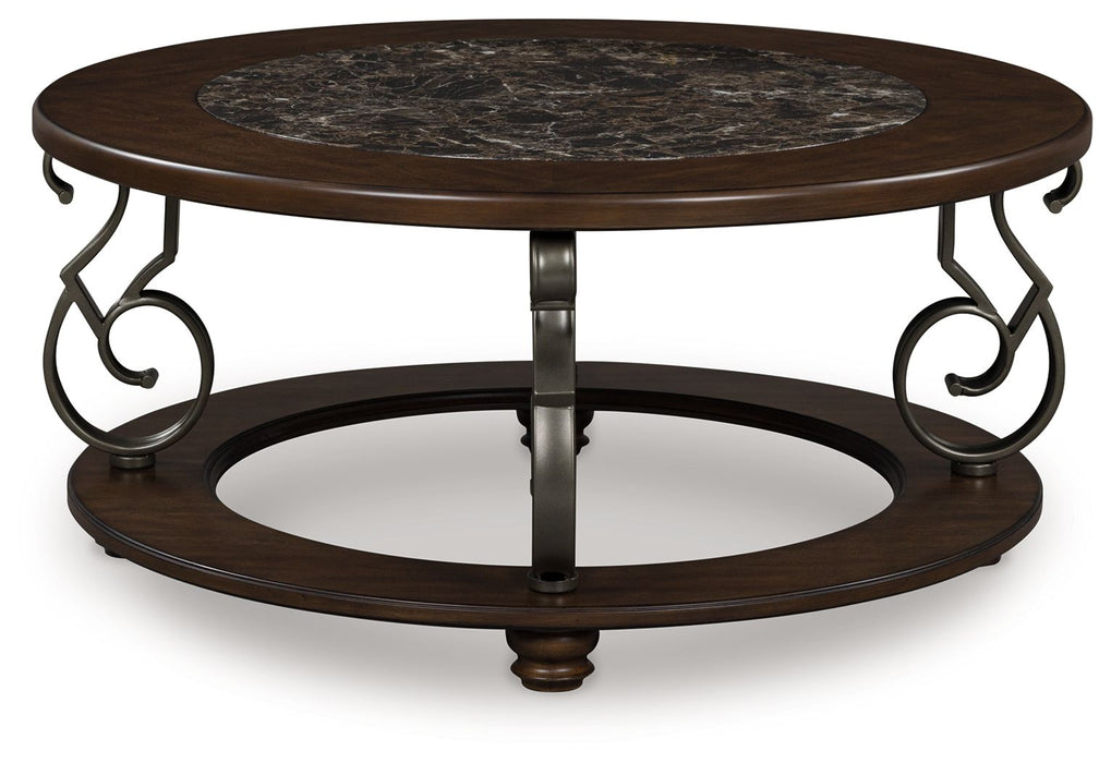 Frallyn - Round Cocktail Table - Dark Brown