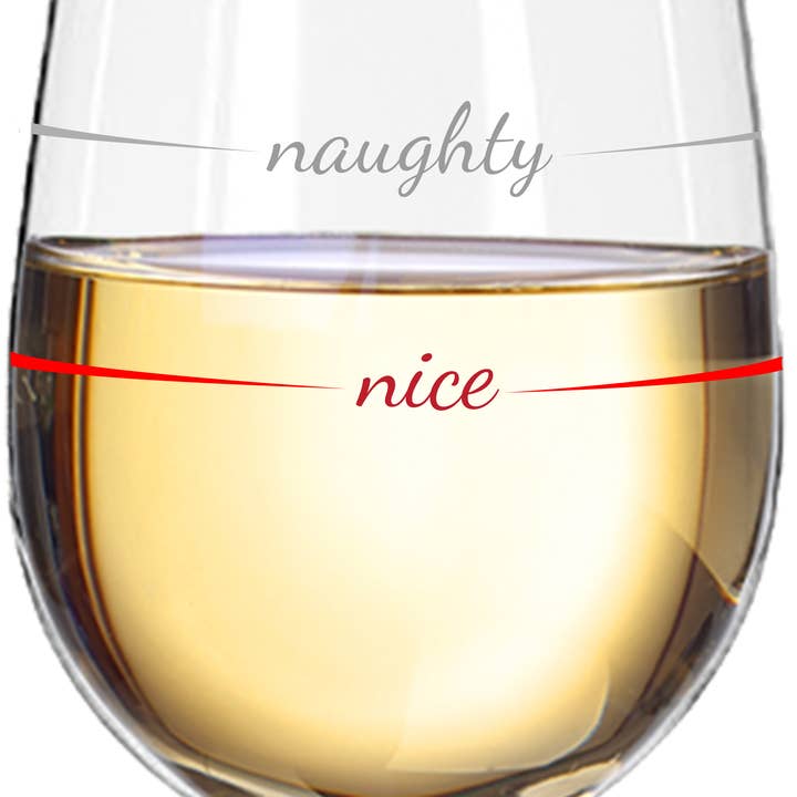 Nice/Naughty Stemmed Wine Glass