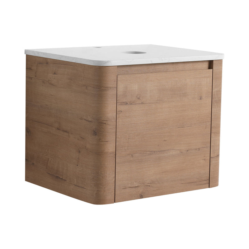 24" Wall Mounted Bathroom Vanity With Soft Close Door, Excluding Sink - Imitative Oak