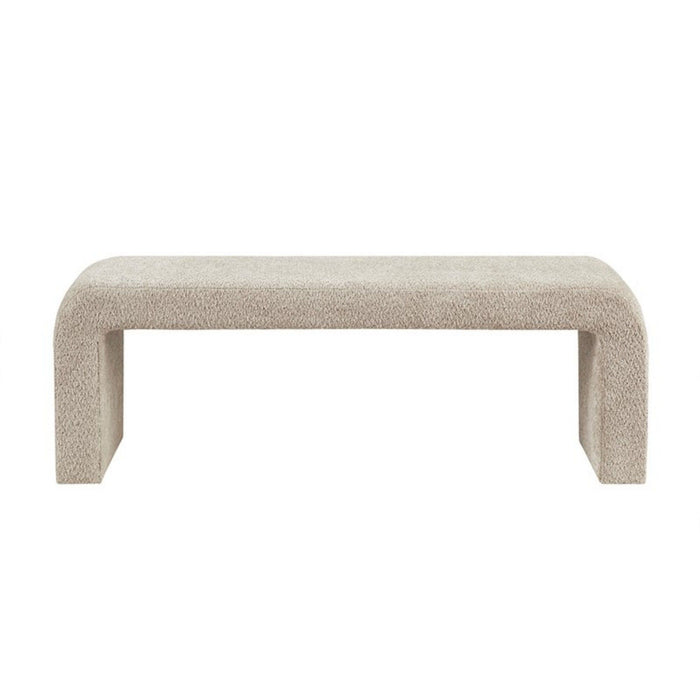 Modern Contemporary Boucle Waterfall Bench