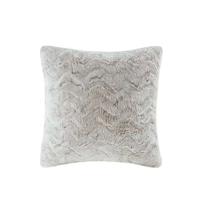 Snow Faux Fur Throw Pillow | 20x20