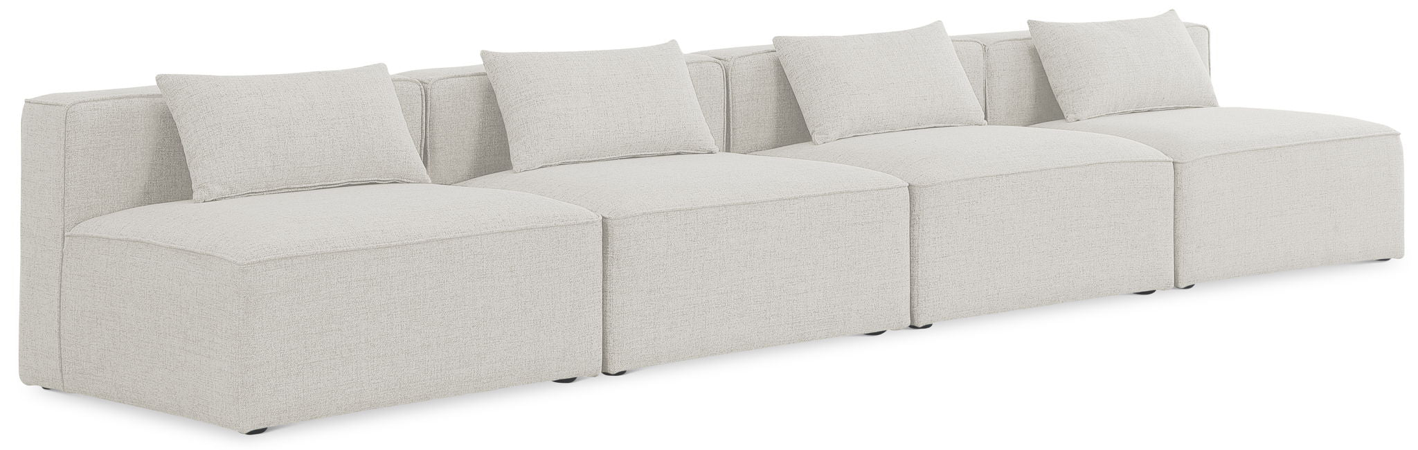 Cube - Linen Modular 4 Seat Armless Sofa