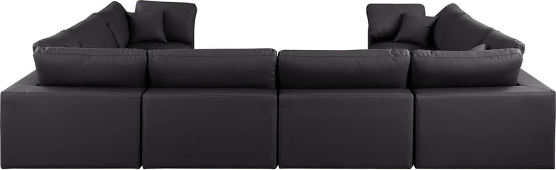 Comfy - 8 Piece Faux Leather Modular Sectional