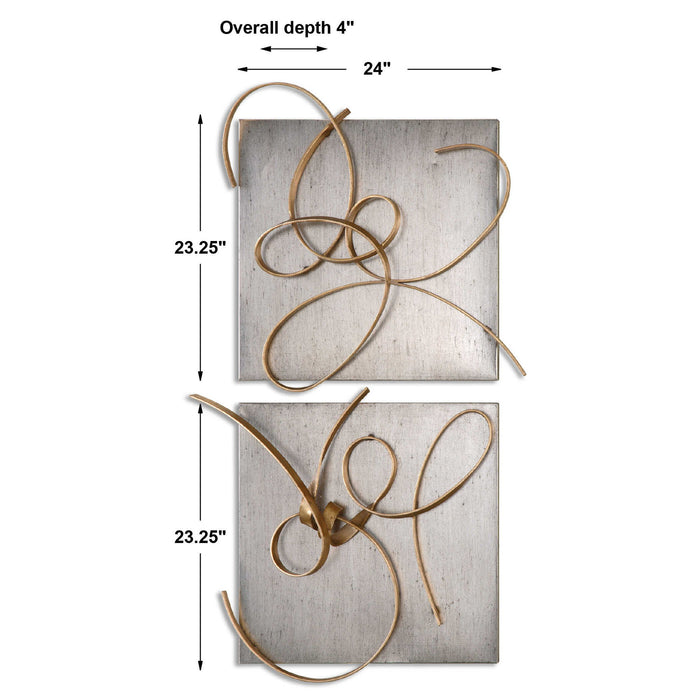 Harmony - Metal Wall Art (Set of 2) - Gold