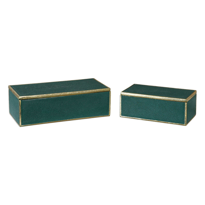 Karis - Boxes (Set of 2) - Emerald Green