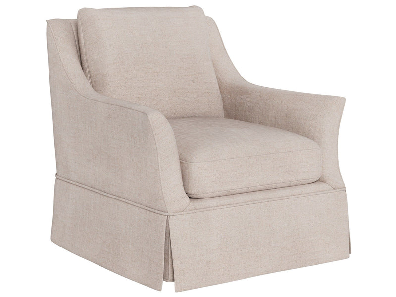 Henri - Skirted Swivel Chair, Special Order - Beige