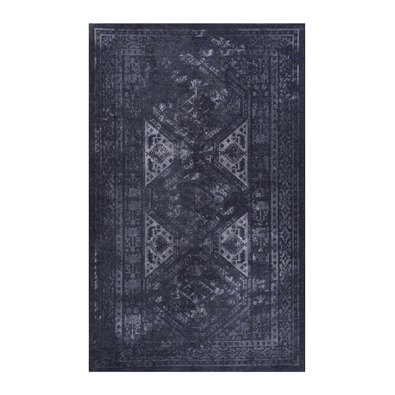 Maval - 2' X 3' Washable Area Rug - Black / Gray