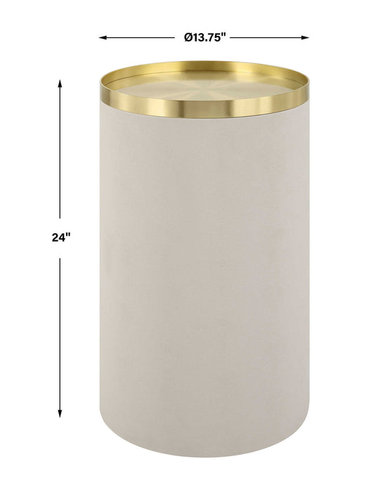 Circuit - Brass & White Accent Table - White
