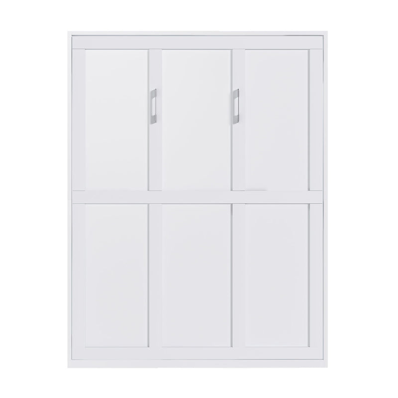 Queen Murphy Bed, Foldable Wall Bed, Space Saving Design For Bedrooms - White