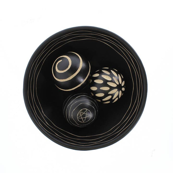 Artisan Deco Bowl and Decorative Spheres