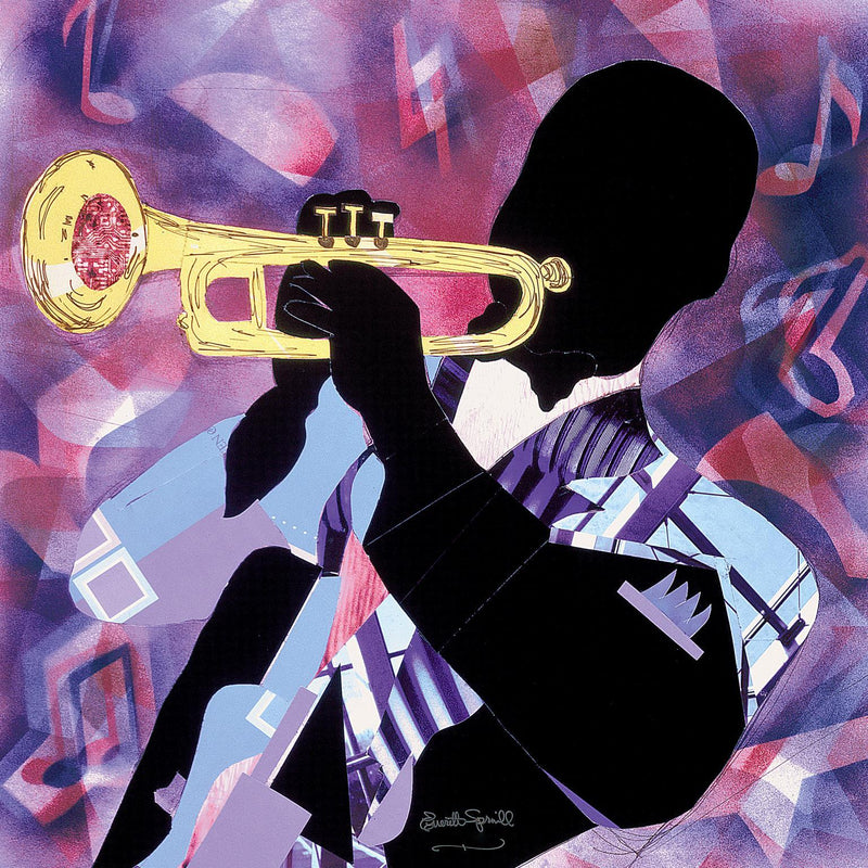 Framed - Trumpet Jazz By Everett Spruill - Purple
