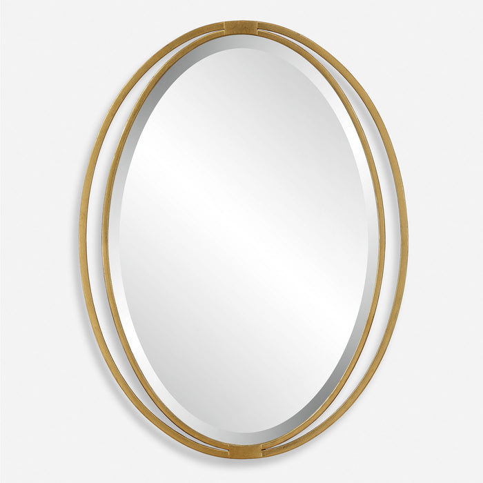 Rhodes - Gold Oval Mirror