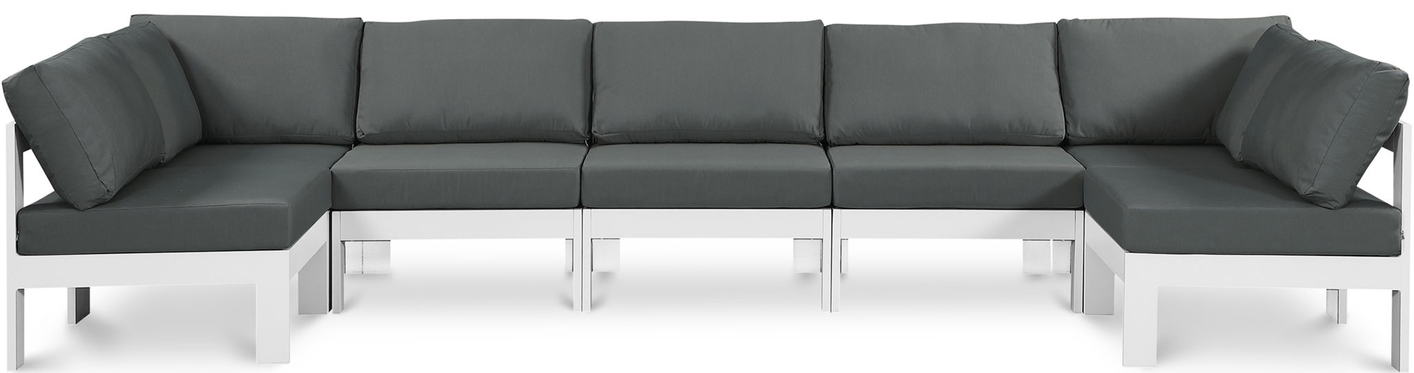 Nizuc - Outdoor Patio 7 Piece Modular Sectional With White Frame