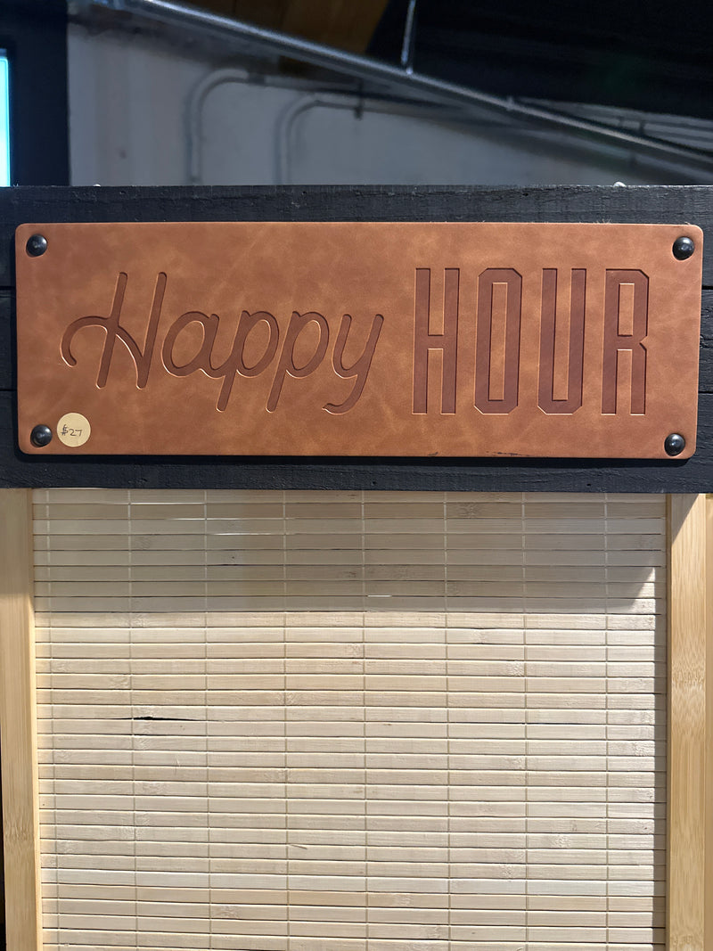 Leather/Wood Bar Sign