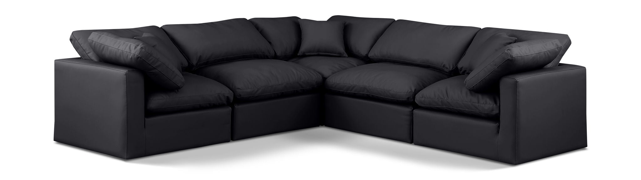 Indulge - Faux Leather 5 Piece Modular Corner Sectional
