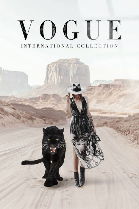 "Desert Companions" Tempered Glass With Foil - White / Black / Tan