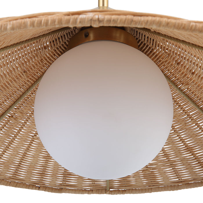 Phuvinh - 1 Light Rattan Shade Pendant - Beige