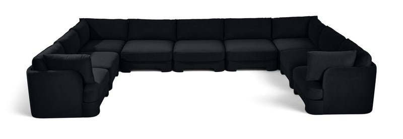 Hammond - Velvet Performance Fabric Upholstered 9 Piece Sectional