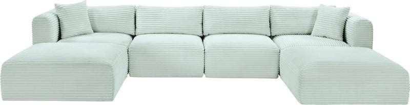Shaggy - 6 Piece Modular Sectional With 2 Ottomans