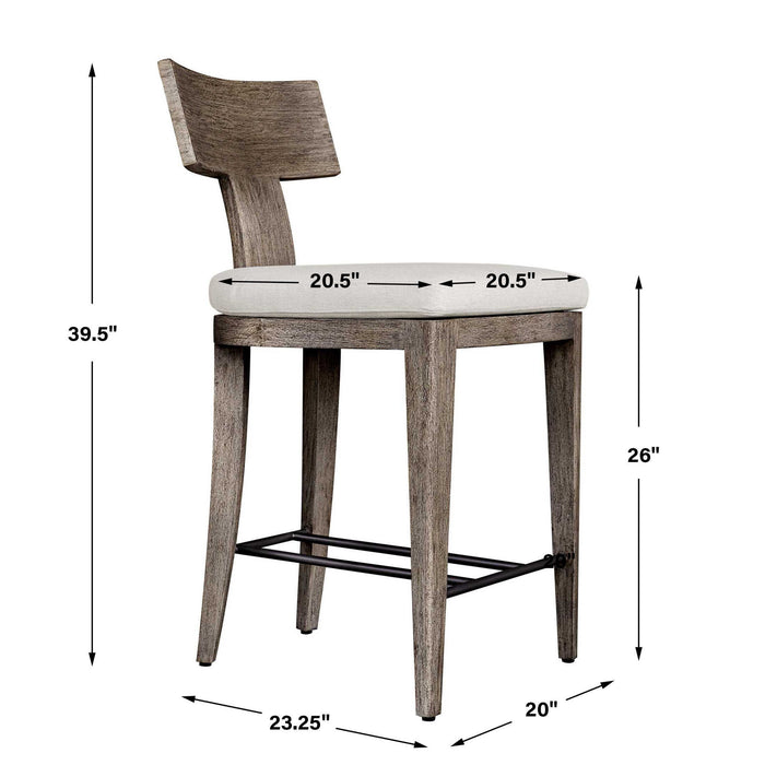 Cellini - Outdoor Counter Stool - Brown / White