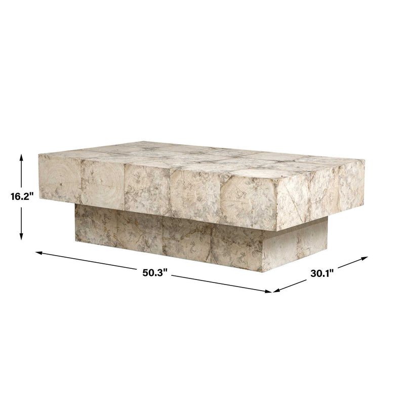 Kotoa - Bleached Coffee Table - White,Woodtone