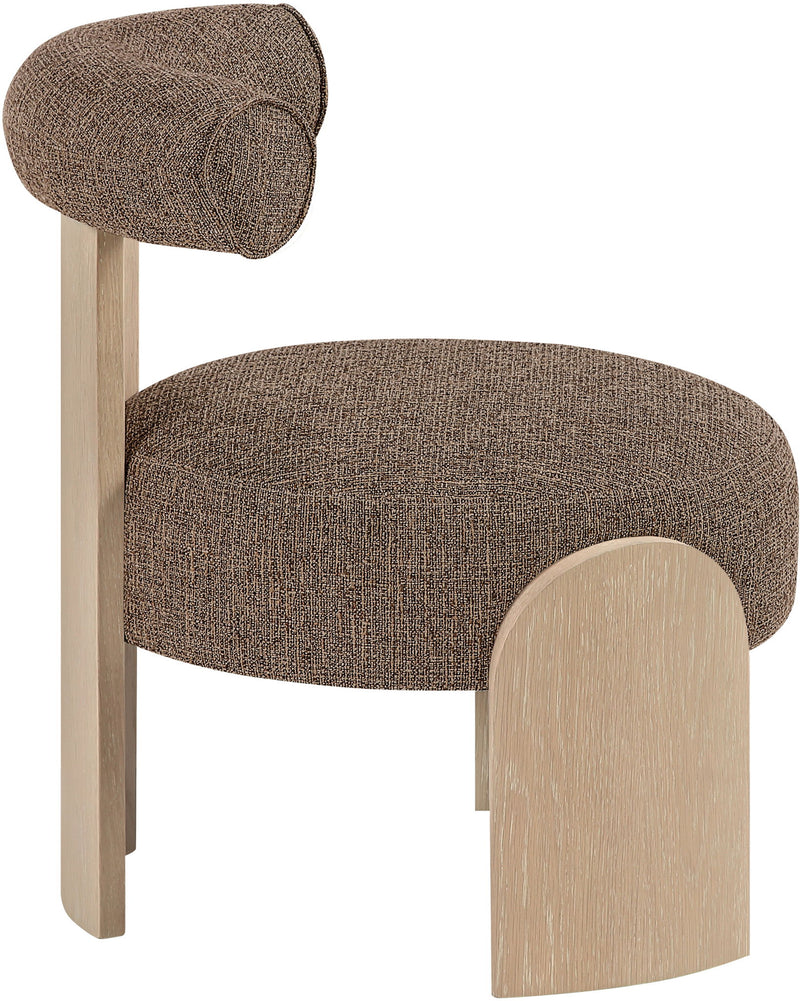 Calder - Linen Textured Fabric Upholstered Accent Chair - Painted Natural Base