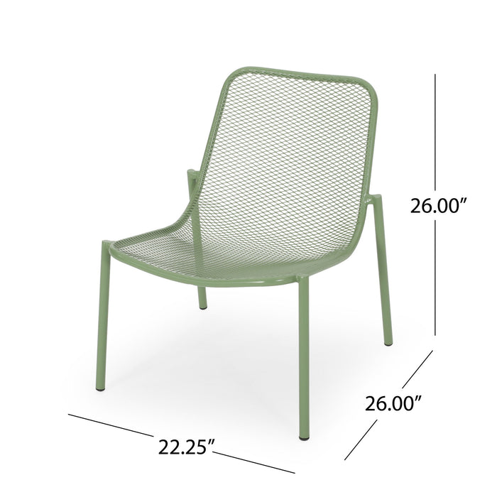 Outdoor Iron Chair With Mesh Design