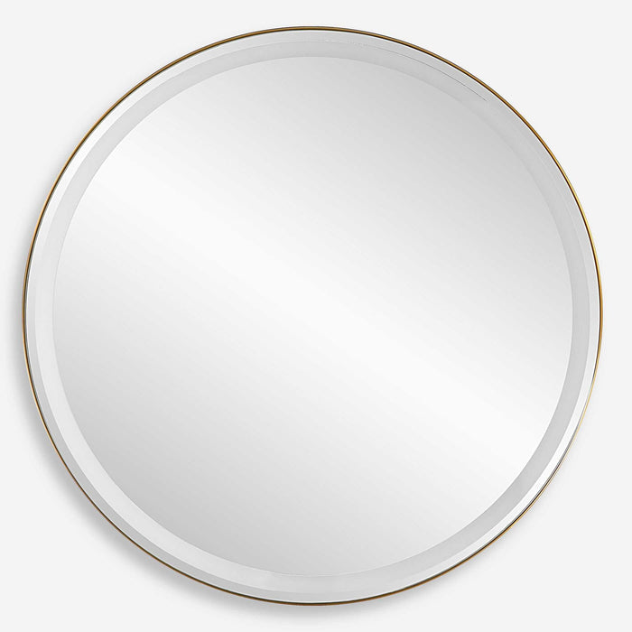 Crofton - Lighted Brass Round Mirror