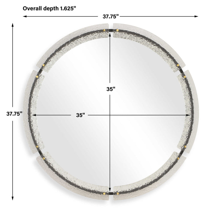 Crystalline - Round Mirror - White