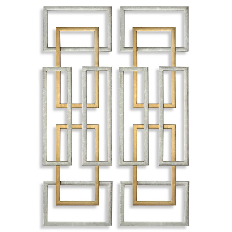 Aerin - Geometric Wall Art (Set of 2) - Gold
