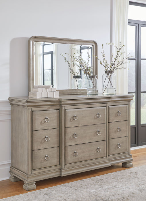 Lexorne - Gray - Dresser And Mirror