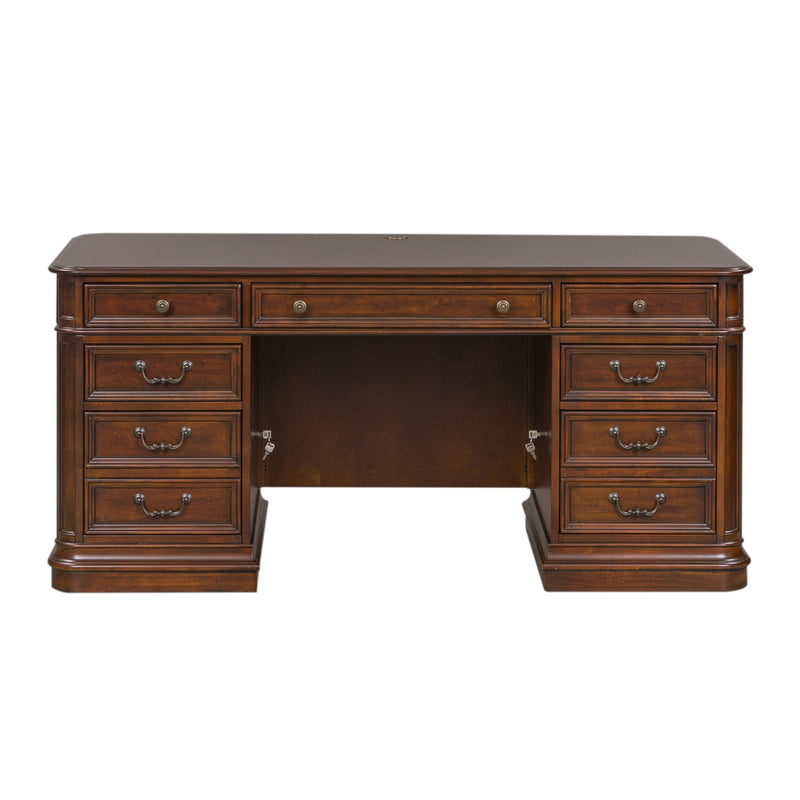 Brayton Manor - Jr Executive Desk - Cognac