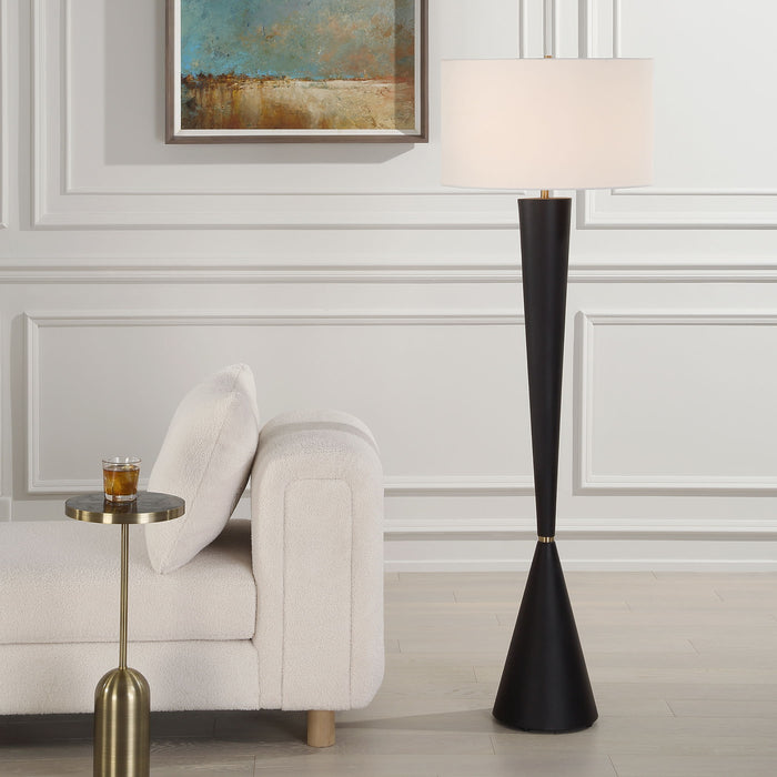 Layla - Black Tapered Floor Lamp