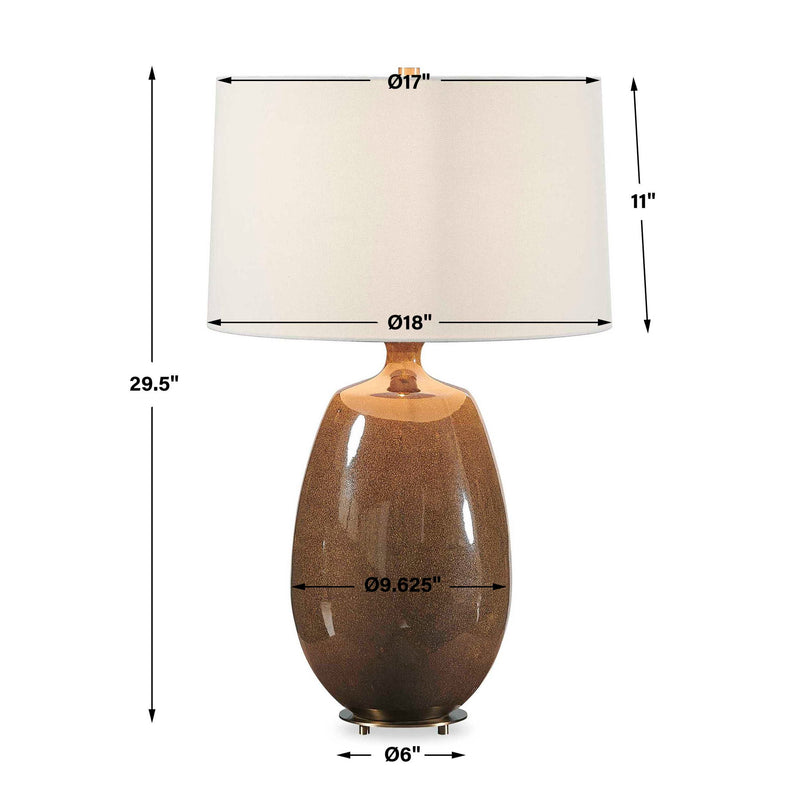 Vinson - Glossy Table Lamp - Brown