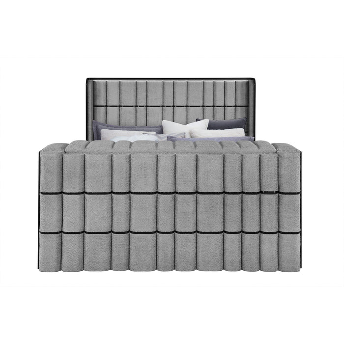 Isaiah - 5 Piece Bedroom Set With TV Lift-LED, Speakers And Fireplace