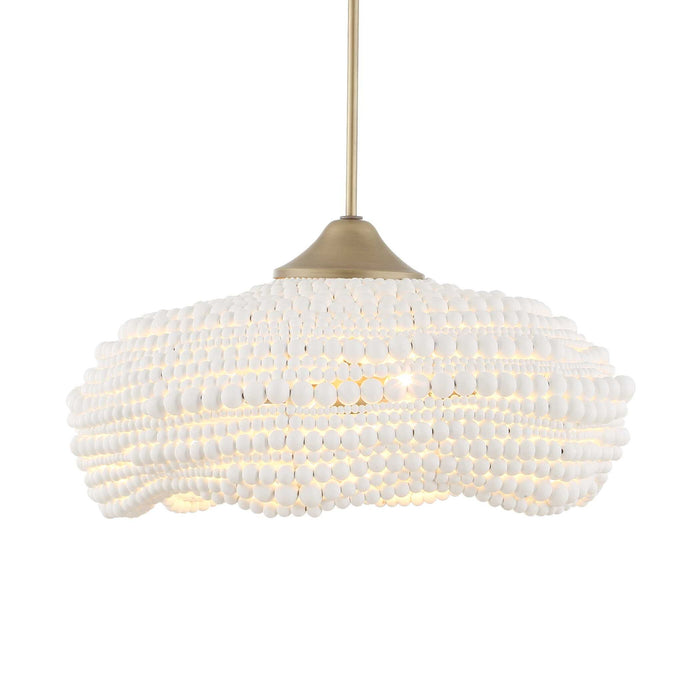 Biddeford - 5 Light Beaded Pendant - White