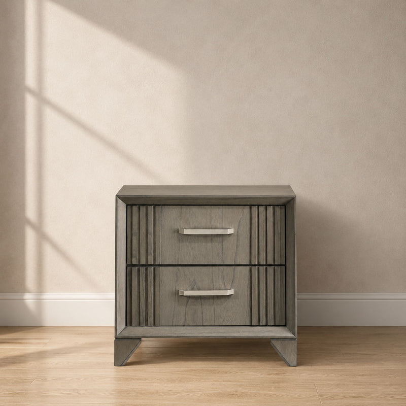 Hugo - Nightstand With Full Extension Drawer - Gray
