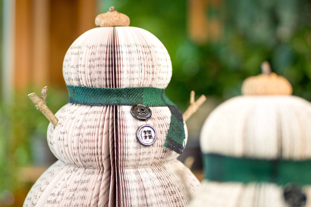 Book Page Snowman-Green-Medium