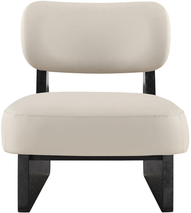 Vetra - Vegan Leather Upholstered Accent Chair - Taupe / Painted Black