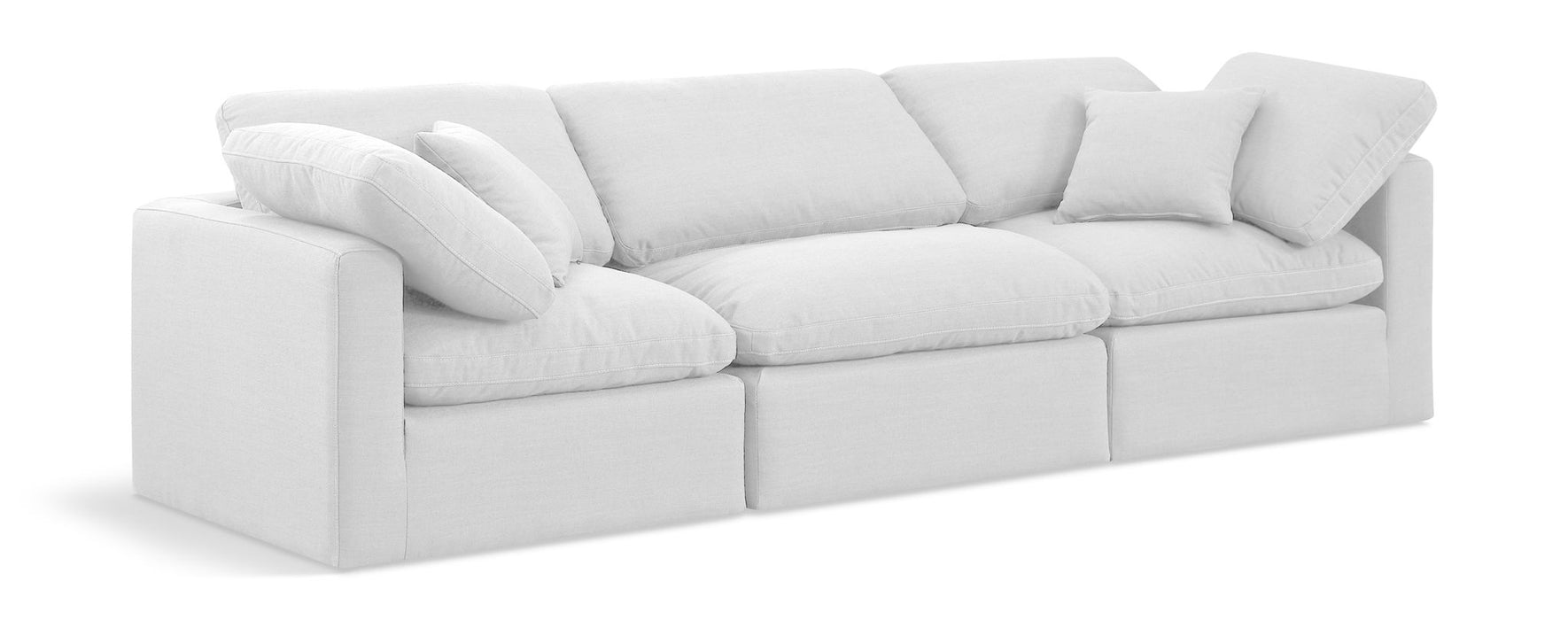 Indulge - Linen 3 Piece Modular Sofa - White