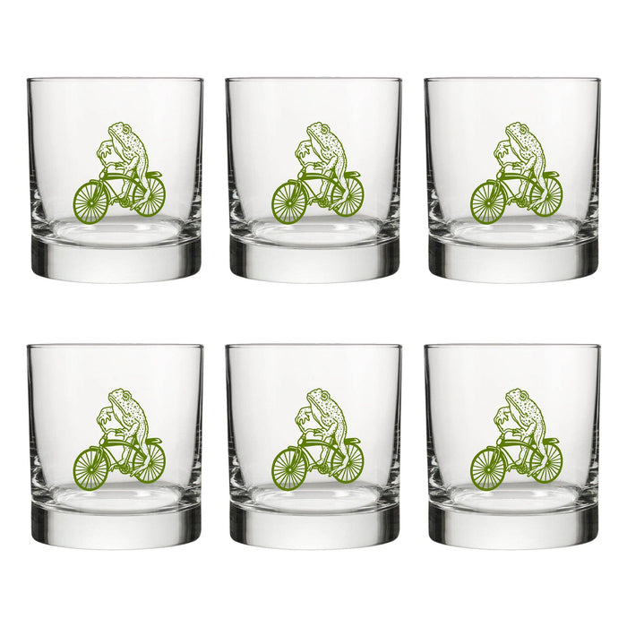 Whiskey Glasses | Frog Glass | Rocks Glass | Bicycle Glass