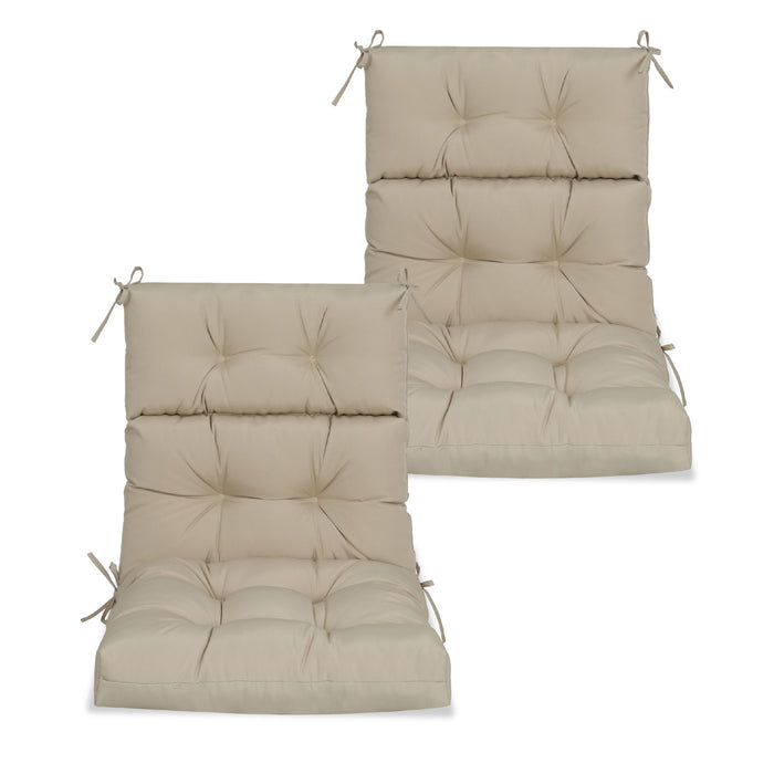 2 Piece High Back Patio Chair Cushion Set