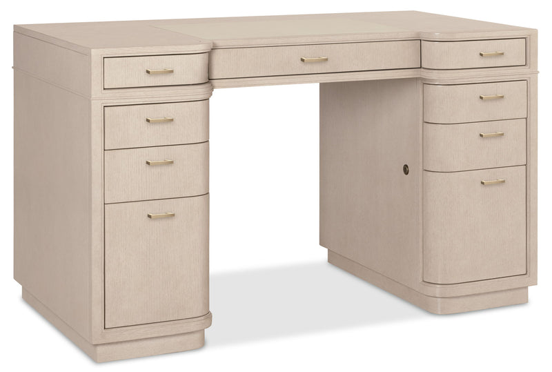 Marlowe - Knee-Hole Desk - Polished Limestone
