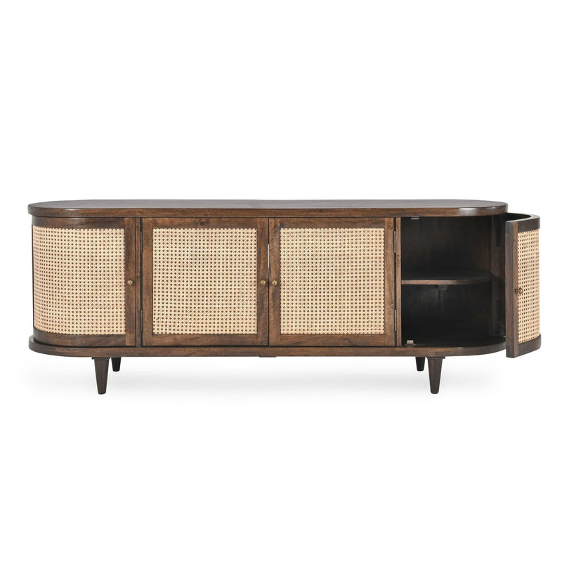 Teresa - 4 Door Buffet - Walnut / Natural Brown