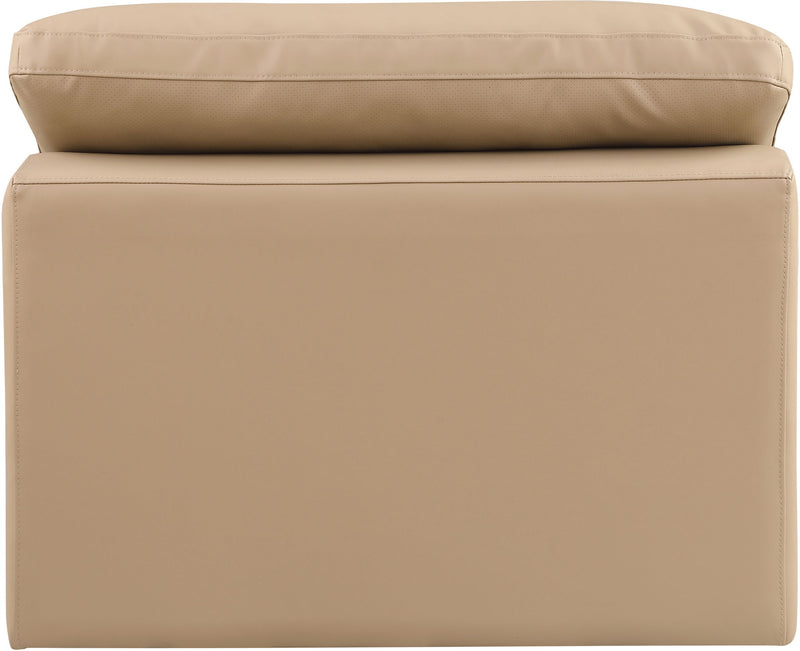 Comfy - Faux Leather Armless Chair - Tan