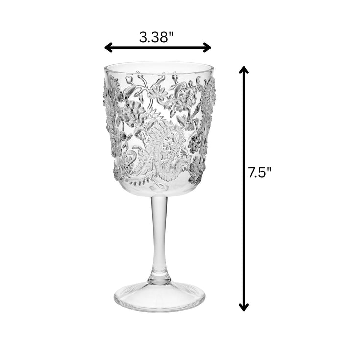 Paisley Acrylic Wine Glasses (Set of 4)